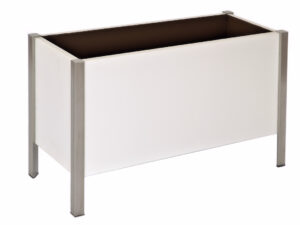 Fioriera in acciaio bianca