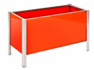 Fioriera per esterni in vetro rosso, fioriere in vetro