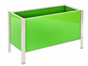 Fioriera per esterni in vetro verde, fioriere in vetro